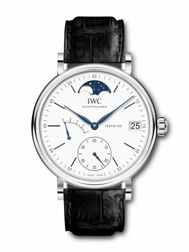 IWC Portofino Hand-Wound Eight Days Moonphase 150 Years Stainless Steel / White IW5164-06 (IW516406)